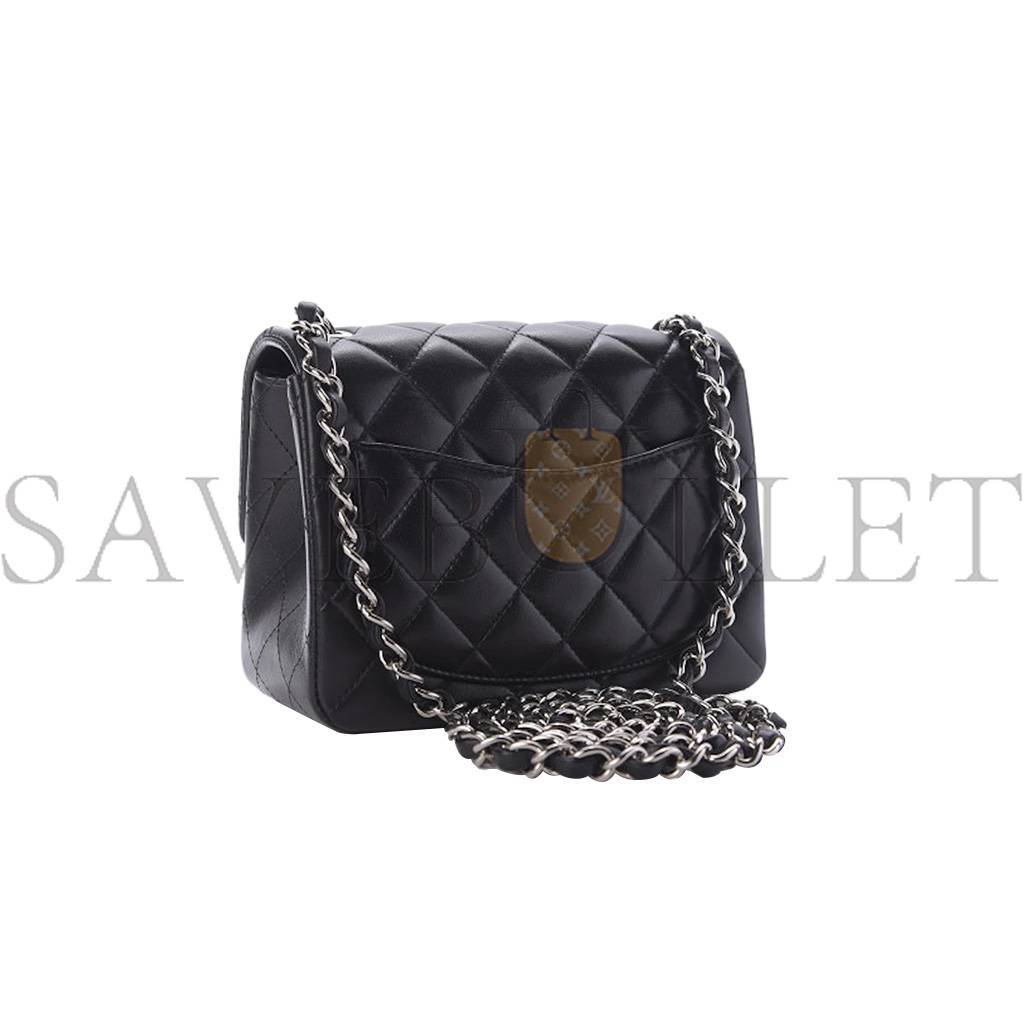 CHANEL MASTER MINI SQUARE SINGLE FLAP QUILTED MINI BLACK AS1115 (17*12*7cm)